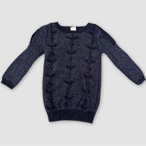 Egg by Susan Lazar Navy Metallic Shimmer Sweater Dress, 3 years, EUC